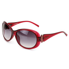 海豚太陽鏡 1013C5 紅色 女士 遮陽 大框板材 太陽鏡