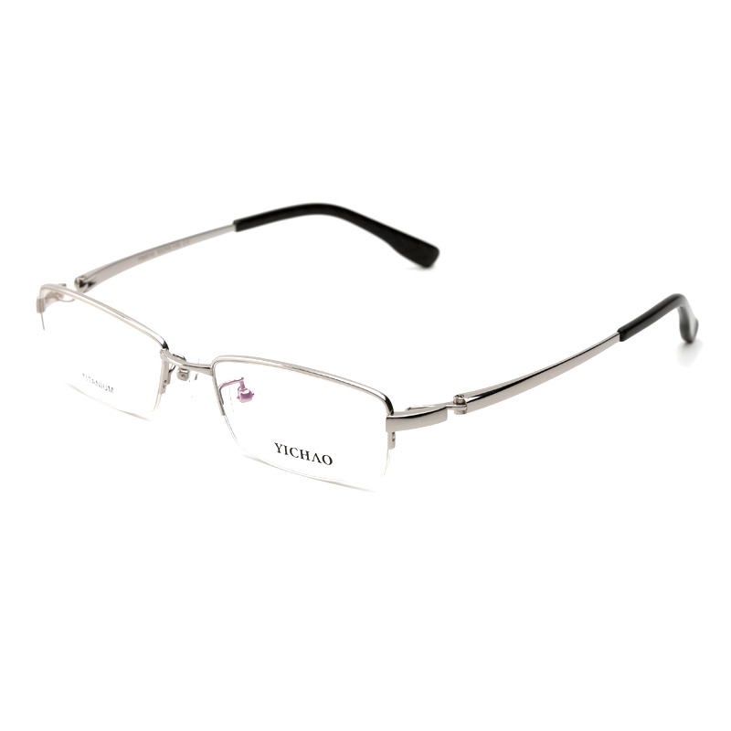 億超F(xiàn)B6010C2銀 純鈦半框眼鏡架 近視 潮人眼鏡框 男款眼鏡框