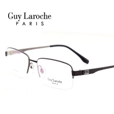 姬龍雪GL0505C04商務(wù)純鈦半框大碼男士黑色近視框架眼鏡