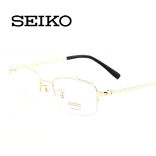 精工HT01077C01金男士商務(wù)純鈦半框近視眼鏡