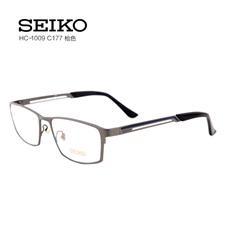 精工HC1009C177商務純鈦全框大碼男士槍色近視框架眼鏡