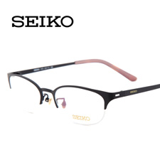 精工HC-2014黑色C193純鈦半框中碼商務(wù)女士近視眼鏡