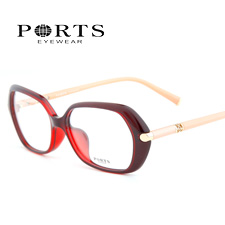 寶姿板材POF14406RD1紅色休閑大碼女士近視眼鏡