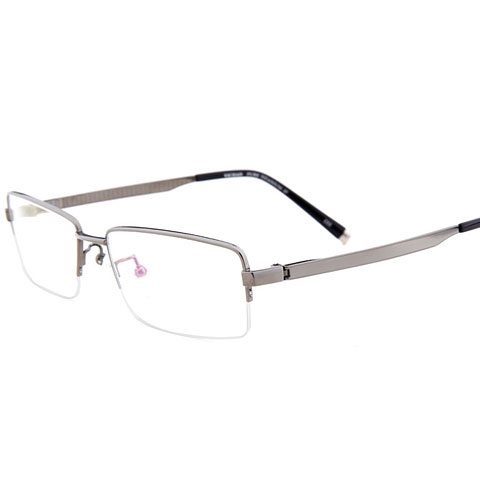 億超新品商務(wù)男士超輕純鈦半框中碼近視框架眼鏡S610C03槍色