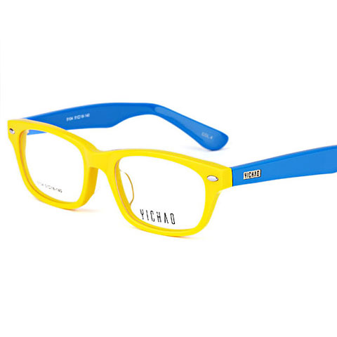 億超5104C4黃框藍(lán)腿 板材眼鏡架 板材時(shí)尚鏡框 男女通用眼鏡