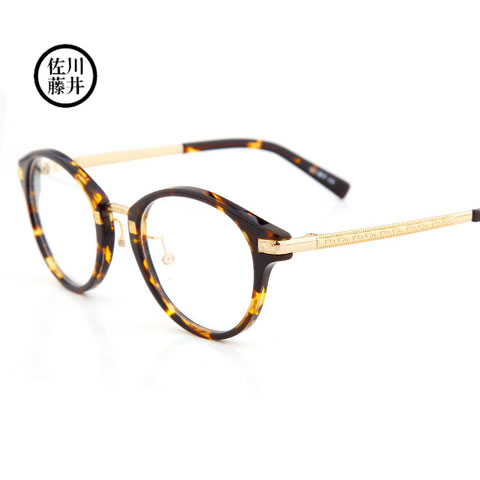 佐川藤井板材+合金81233玳瑁色C221潮款中性近視鏡架