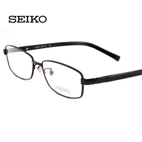 新品精工 簡約男士經(jīng)典商務(wù)超輕純鈦全框近視眼鏡 H01117C112黑色