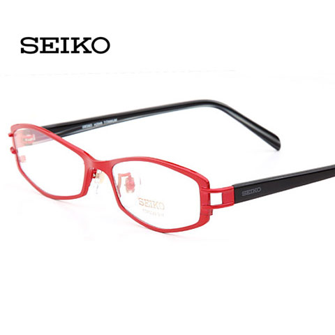 精工H02049 紅色 時尚眼鏡框 近視眼鏡女款 超輕純鈦眼鏡架