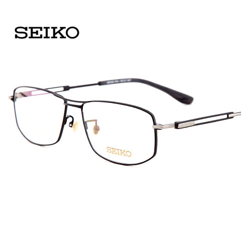 精工HC1013C167黑男士商務純鈦全框近視眼鏡