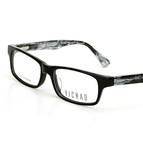 億超 9812C2黑框黑白腿  復(fù)古黑框 眼鏡架 板材近視眼鏡框