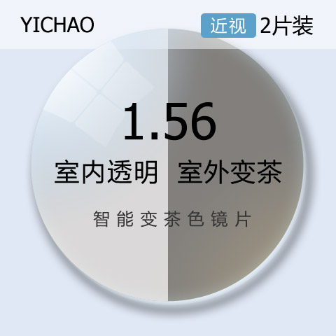 億超1.561變茶色防紫外線近視眼鏡片基變
