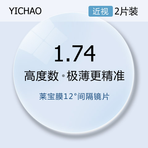 億超12度1.74超輕特薄高精度近視非球面眼鏡片